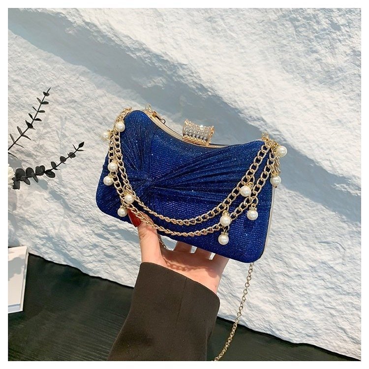 Fashion Ladies Dinner Bag Top Party Bag 2024 Winter Pearl Chain Trendy Bags For Girls