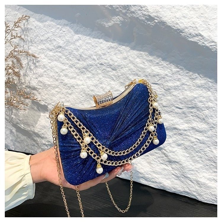 Fashion Ladies Dinner Bag Top Party Bag 2024 Winter Pearl Chain Trendy Bags For Girls