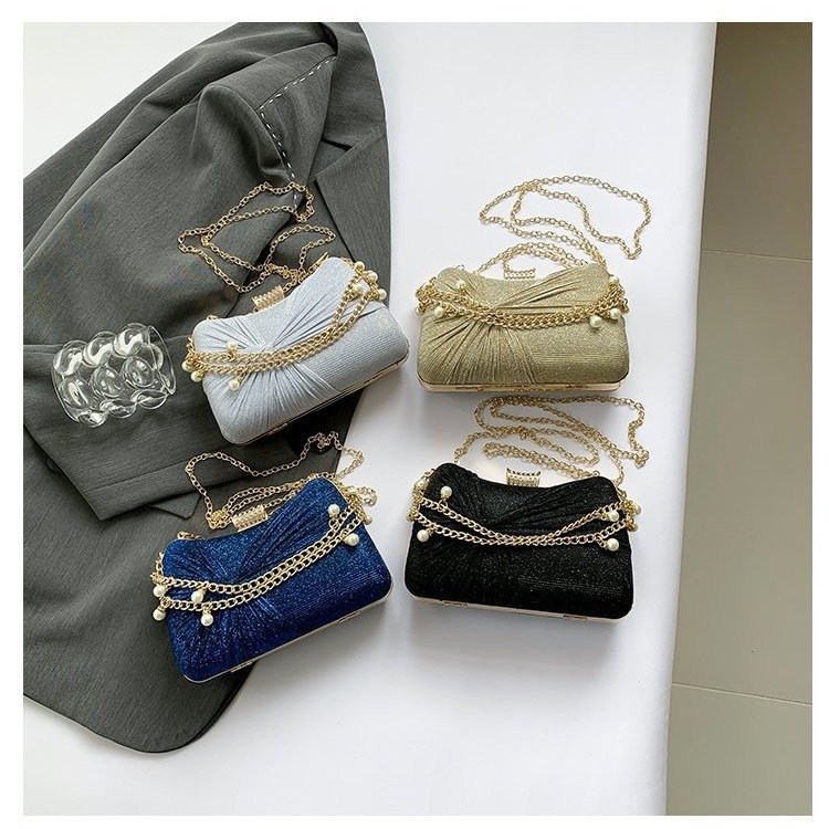Fashion Ladies Dinner Bag Top Party Bag 2024 Winter Pearl Chain Trendy Bags For Girls