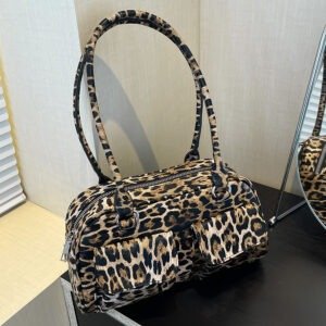 Fashion large capacity texture underarm bag women 2024 new leopard print single shoulder leisure handbag for ladies