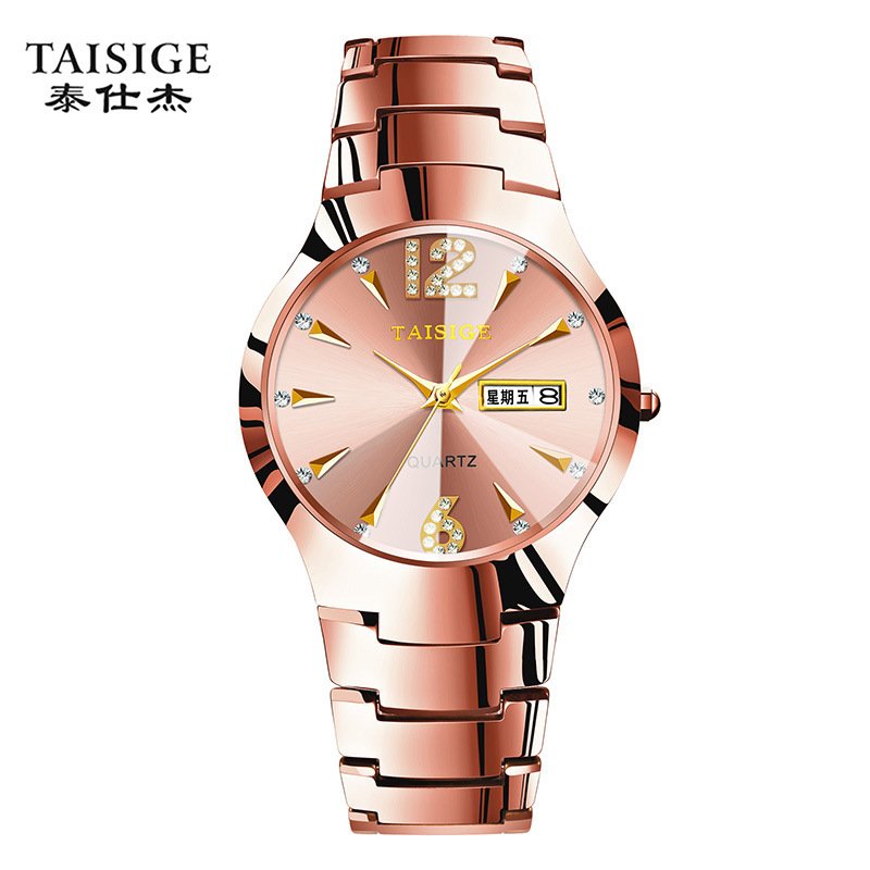 Fashion Lover WristWatches Minimalist Diamond Quartz Couple Watches For Men and Women tungsten steel watch for couple