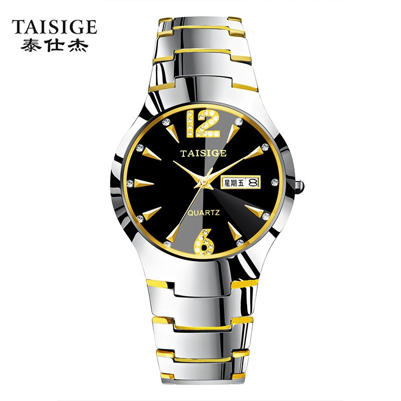 Fashion Lover WristWatches Minimalist Diamond Quartz Couple Watches For Men and Women tungsten steel watch for couple