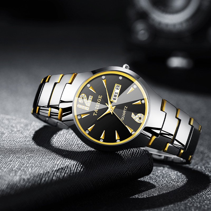 Fashion Lover WristWatches Minimalist Diamond Quartz Couple Watches For Men and Women tungsten steel watch for couple