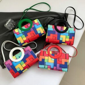 Fashion Multicolor PU Leather Designer Ladies Handbags 2024 Purses Chain Shoulder Women Small Flap Bag