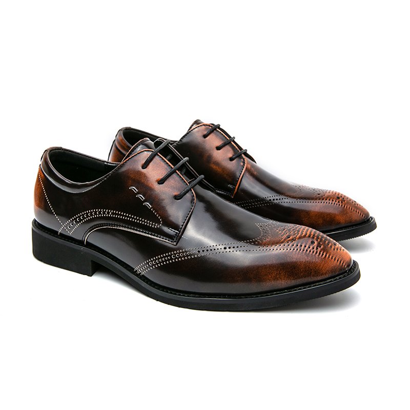 Fashion Oxford Derbies 38-48 Man Shoe Comfort Brush Off Lace Up Leather Dress shoes For Men