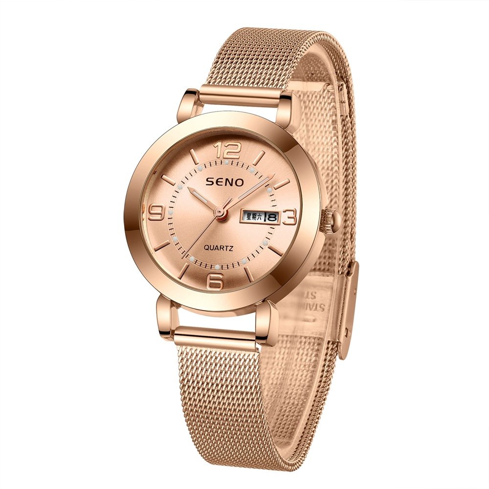 Fashion watches for woman mesh belt ladies watch luminous dual calendar female Watches top brand wristwatches