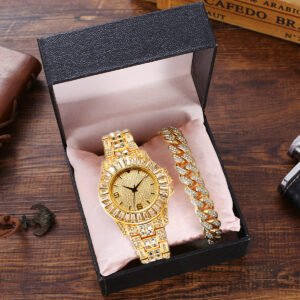 Fashion Women Watches Set Luxury men watch set Business Stainless Steel Belt Quartz Watch for gifts Relogio Masculino