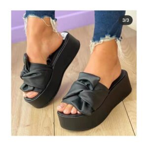 Flip-flops with bows female cross border platform wear beach sandals