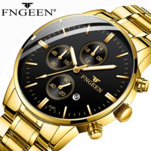 FNGEEN Men's Watches Top Brand Luxury Ultra-thin Waterproof Watch Men Steel Date Clock Luminous Relogio Maculino