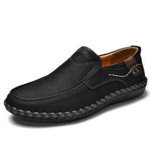 Genuine Leather Shoes Handmade Sewing Comfortable Casual Large Size Walking Shoes Driving Shoes Loafer For Men