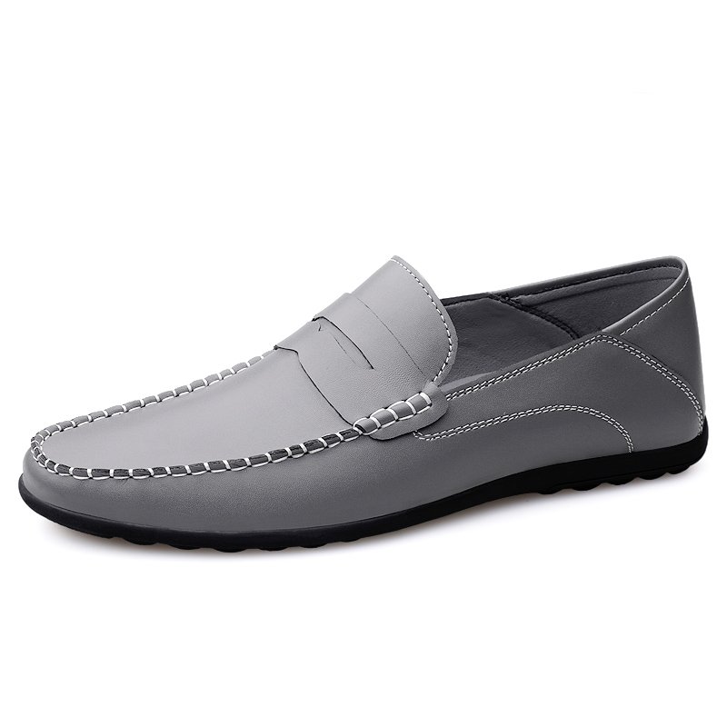 Genuine Leather Shoes Waterproof Handmade Sewing Comfortable Casual Large Size Walking Shoes Driving Shoes Loafer for men