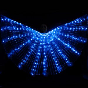 Glow Angel Dance Wings with Sticks Flexible Rods Adults and Child Belly Dance LED Lights Belly Dance Isis Wings