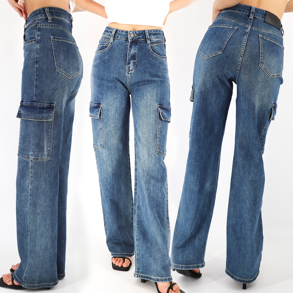 High Quality Baggy Jeans Women Clothing Jeans Multiple Pockets 2023 Hot Trendy Denim Jeans For Women