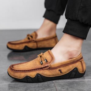 High Quality Men's Loafers Luxury Italian Handmade Leather Shoes Trendy Office Formal Slip-on Boat Shoes Banquet Wedding Shoes