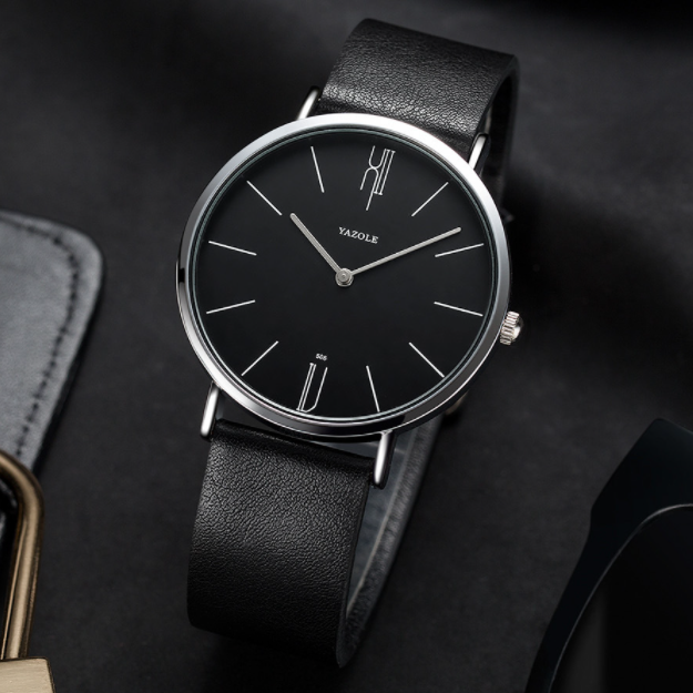 High quality YAZOLE brand men watch custom logo quartz watches for men classic Watches factory leather minimalist wristwatches