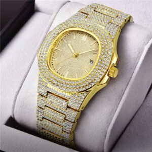 Hip Hop men luxury watches Top Brand Diamond watch for men waterproof Date Iced Out men Watches