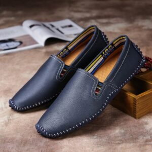 Hot Sale British Style Men's Loafers Casual Walking Shoe Slip-on Driving Shoes High Quality Manual Sewing Genuine Leather Shoes
