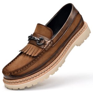 In Ready Stock Accept Custom LOGO 4 Season Hand Made Cow Genuine Leather Oxford Retro Dress Office Business Loafers For Men