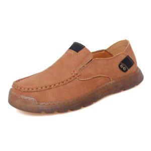 In Ready Stock Accept OEM Service Hand Made 4 Season Leather Upper Anti Slip Men Leather Dad Loafers Shoes