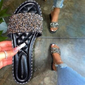 Large size female 2024 summer new rhinestone sandals fashion women's shoes