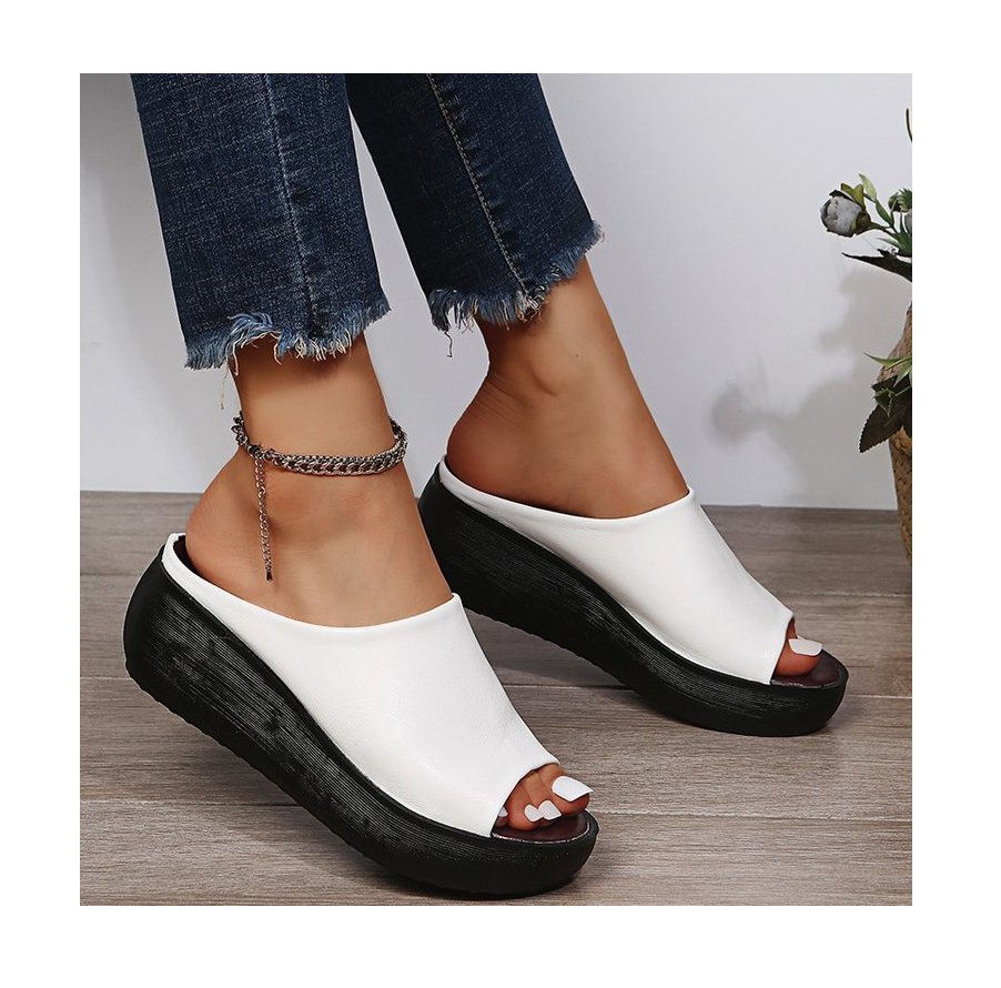 Large size wedge slippers female fish mouth fashion to wear platform sandals