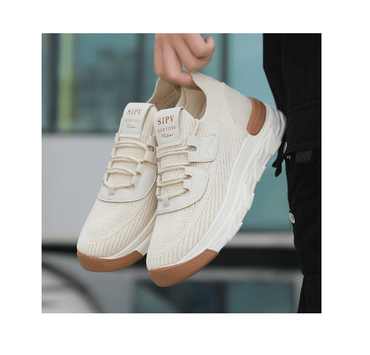 Leisure, fashionable, breathable men's shoes, Korean version, trendy sports shoes, thick soles, comfortable men's shoes
