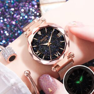 Luxury Rose Gold Women Watches Fashion Ladies Starry Sky Magnet Watch woman Waterproof Female Wristwatches For Gift Clock