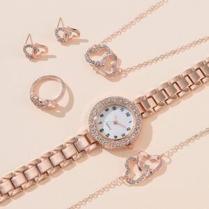 Luxury Watch Set Classic Alloy Band Crystal Bracelet Watch woman Diamond Quartz Wristwatch Set For Women Gift relojes de mujer