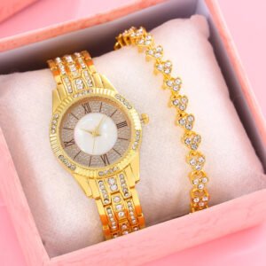 Luxury Watches woman jewelry sets for Women Rhinestone Quartz Watches for women Ladies watch bracelet set Wristwatches reloj