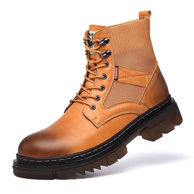 Men Shoes Martin Shoes Autumn And Winter High Top Men's Fashion Trendy New Boots Casual Leather Business Boots