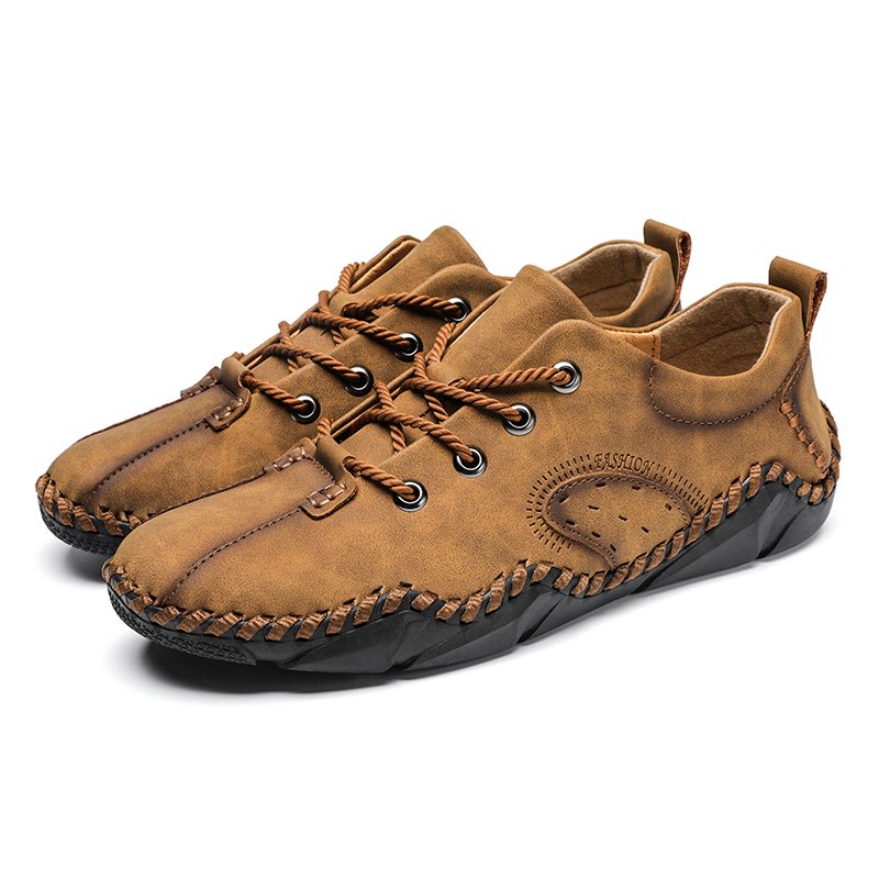 Men's Basic Walking Style Sneaker Good Selling Real Leather Breathable Casual Shoes For Men