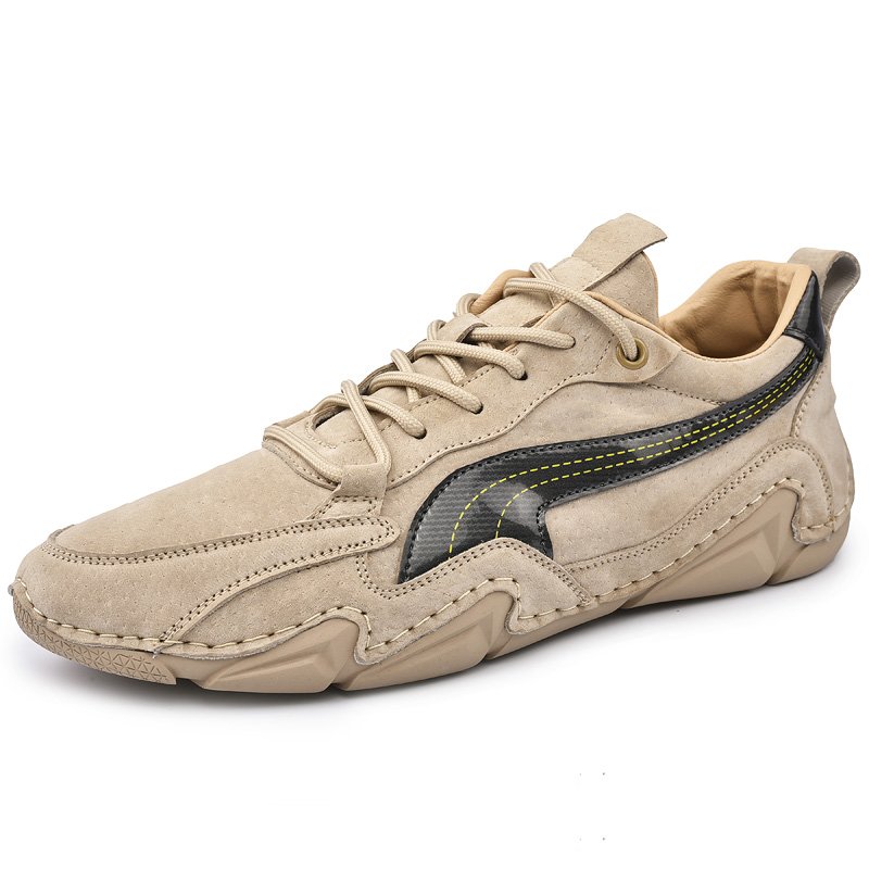 Men's casual shoes outdoor men's shoes new handmade large size stitching all-match business leather shoes men