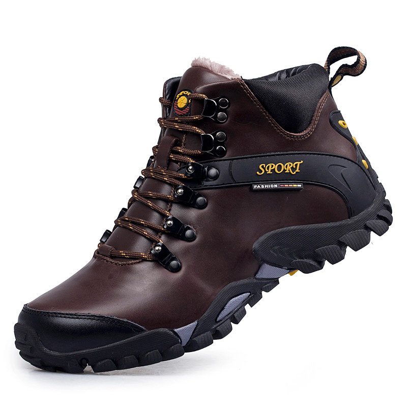 Mens Climbing Mountain Boots Outdoor Waterproof Anti-Slip Trekking Mountaineer Shoes Man Hiking Shoe