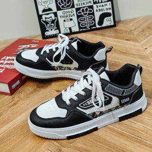 Men's Leather Board Shoes Fashion Young Students Small White Low Top Sports Casual Men's Shoes