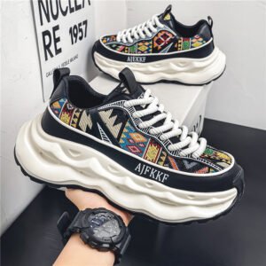Men's New Summer Forrest Gump Style Running Shoes Comfortable Casual Sports Mesh Breathable Dad Shoes with Thick Soled Autumn