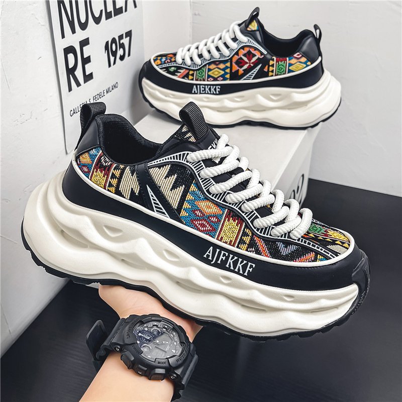 Men's New Summer Forrest Gump Style Running Shoes Comfortable Casual Sports Mesh Breathable Dad Shoes with Thick Soled Autumn