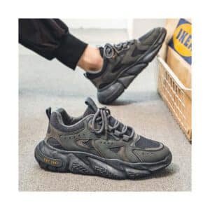 Men's shoes 2024 autumn new breathable mesh trend thick sole sports running shoes