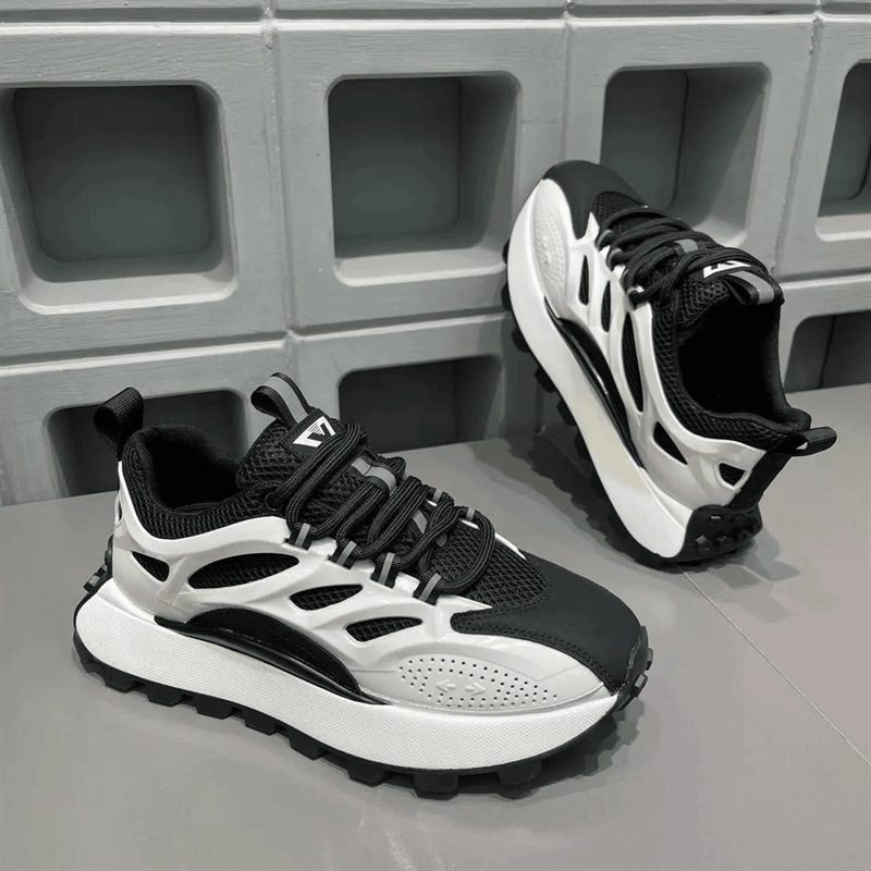 Mens Shoes 2024 Autumn New Collection Versatile British Style Mesh Thick Bottom Internal Elevation Lightweight And Trendy Shoes