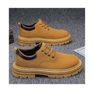 Men's shoes autumn big yellow boots British all-match work shoes thick soles wear-resistant non-slip low-top casual shoes