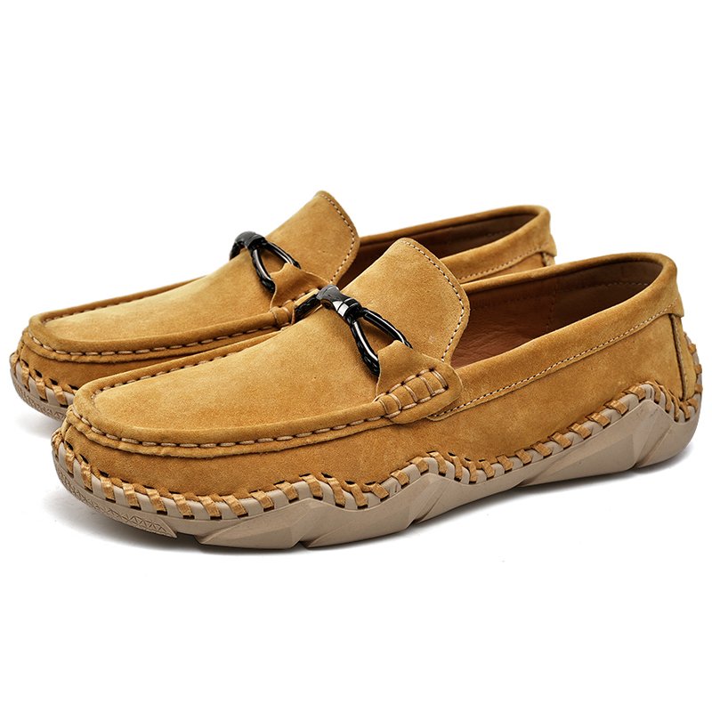 Men's Soft Moccasin Driving Loafers Suede Boat Shoes Fancy Men's Casual Genuine Leather Loafers