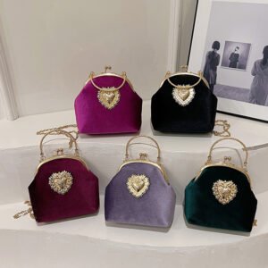 New Arrival 2024 Trendy Velvet Small Hand Bags Girls Popular Handbag Lady Cute Fashion Evening bags