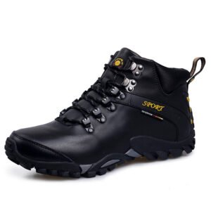 New Arrival High-top Add Velvet Keep Warm Men Anti Slip Waterproof Cow Genuine Leather Winter Snow Boots