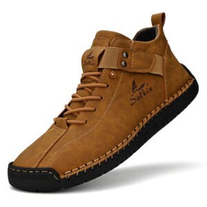 New Arrival Large Size OEM Accept Custom LOGO Hand Made Microfiber Leather Anti Slip Middle Top Martin Men Casual Boots