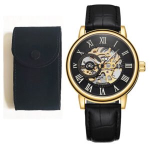 New Arrival RE Hollow Mechanical Men's Watch Classic Roman Numerals Leather Mechanical Watch for men reloj mechanical watches
