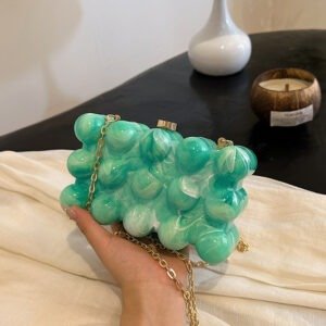 New arrivals Fashion Ladies Wave Pearl Evening Clutch Purse Women's hobo bags Trendy Acrylic Handbag For Women sac pour femme