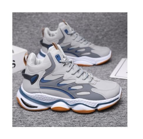 New autumn winter new fashion trend Student basketball shoes sneakers men's high top lace-up