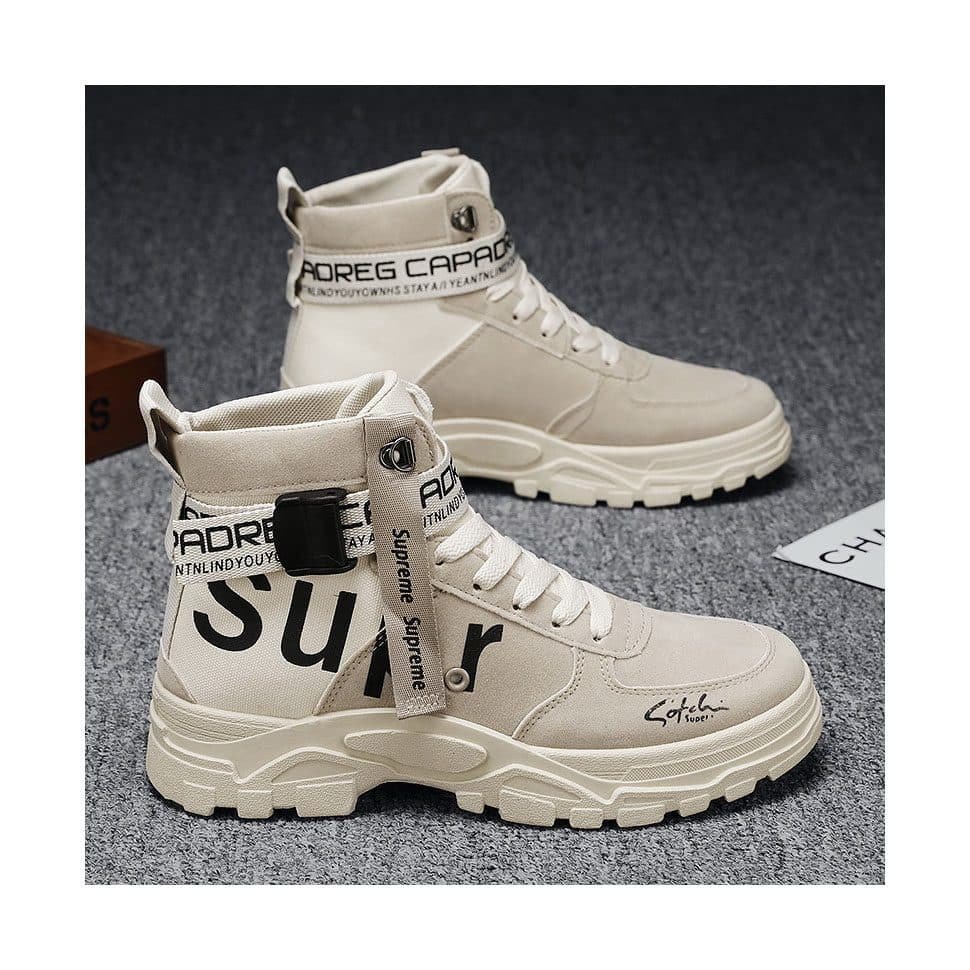 New Design High Quality Fashion Lace up Canvas Label Men's Casual Sports Boots