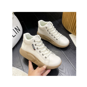 New Fashion Lace up Thick Sole Casual Shoes Leisure Sports Leather Shoes Women Sneakers