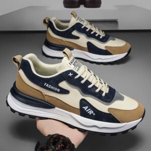 New Men's Breathable Mesh Sports Shoes Thick Sole Sports Shoes Men's Casual Running Shoes