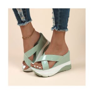 New plus-size ladies solid color casual platform sandals